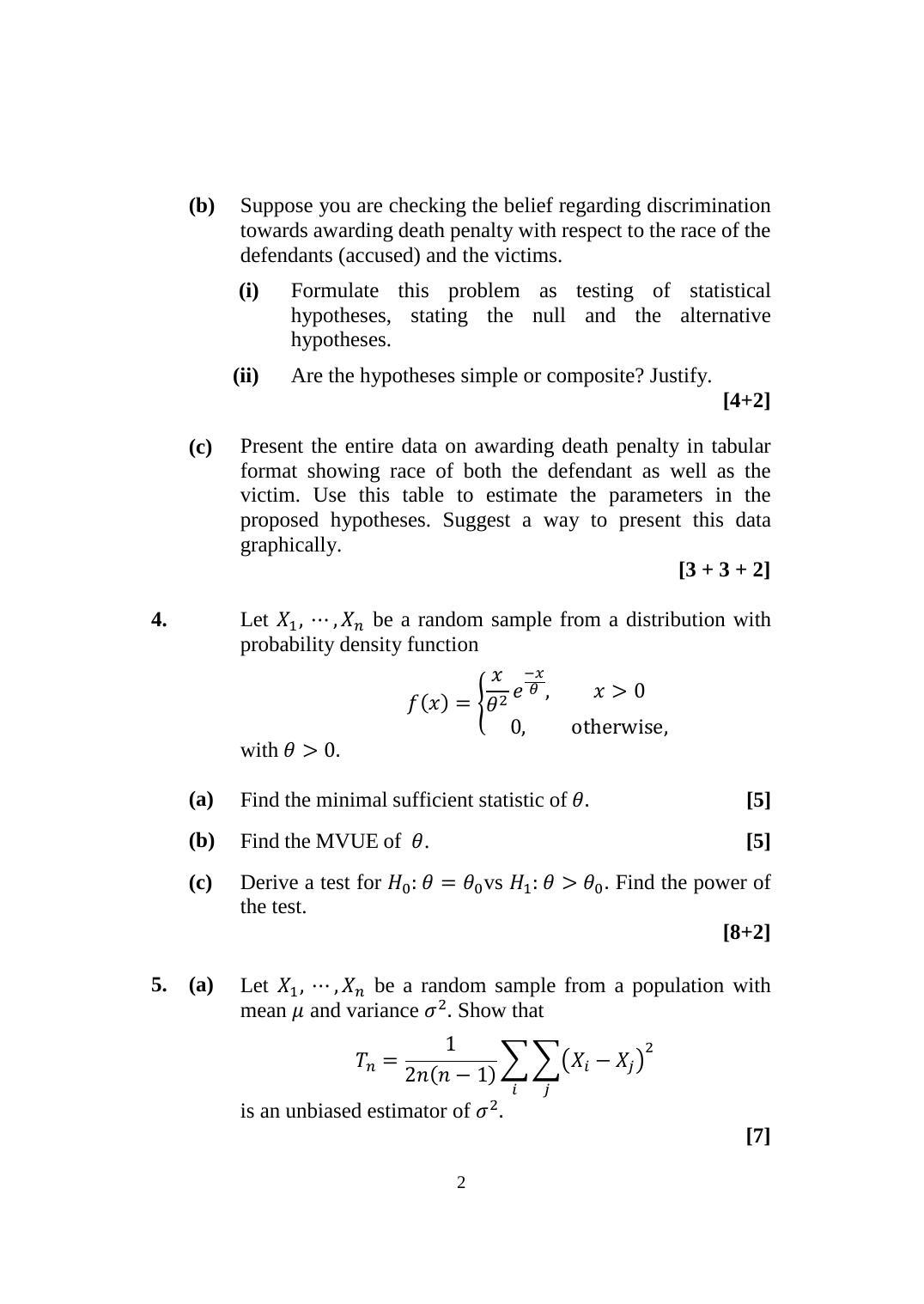 ISI Admission Test M.Tech (QROR) PQB 2019 Sample Paper - Page 3