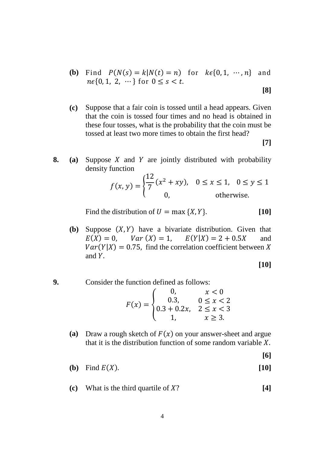 ISI Admission Test M.Tech (QROR) PQB 2019 Sample Paper - Page 5