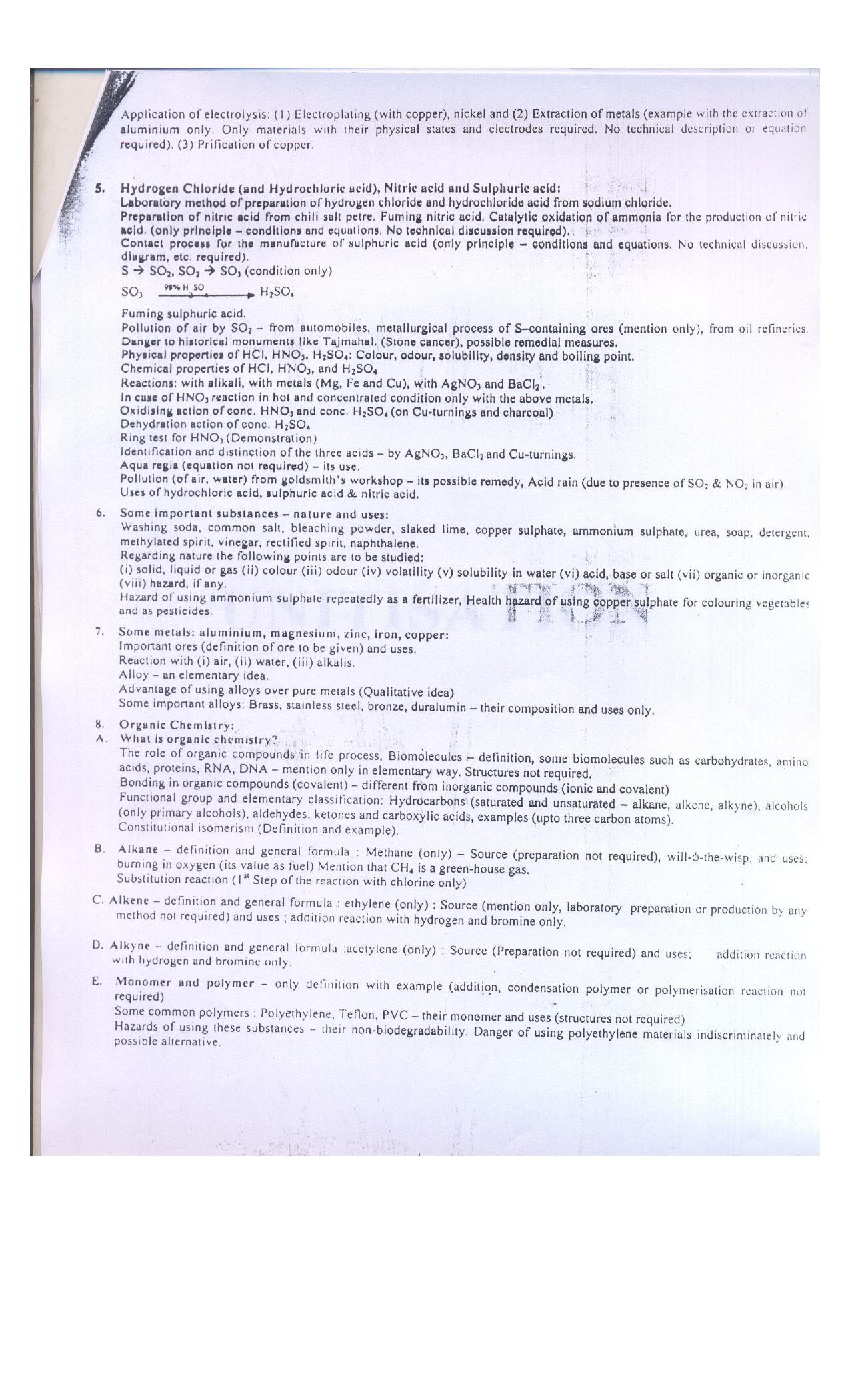WBBSE Class 10th  Syllabus [Physical Science] - Page 6