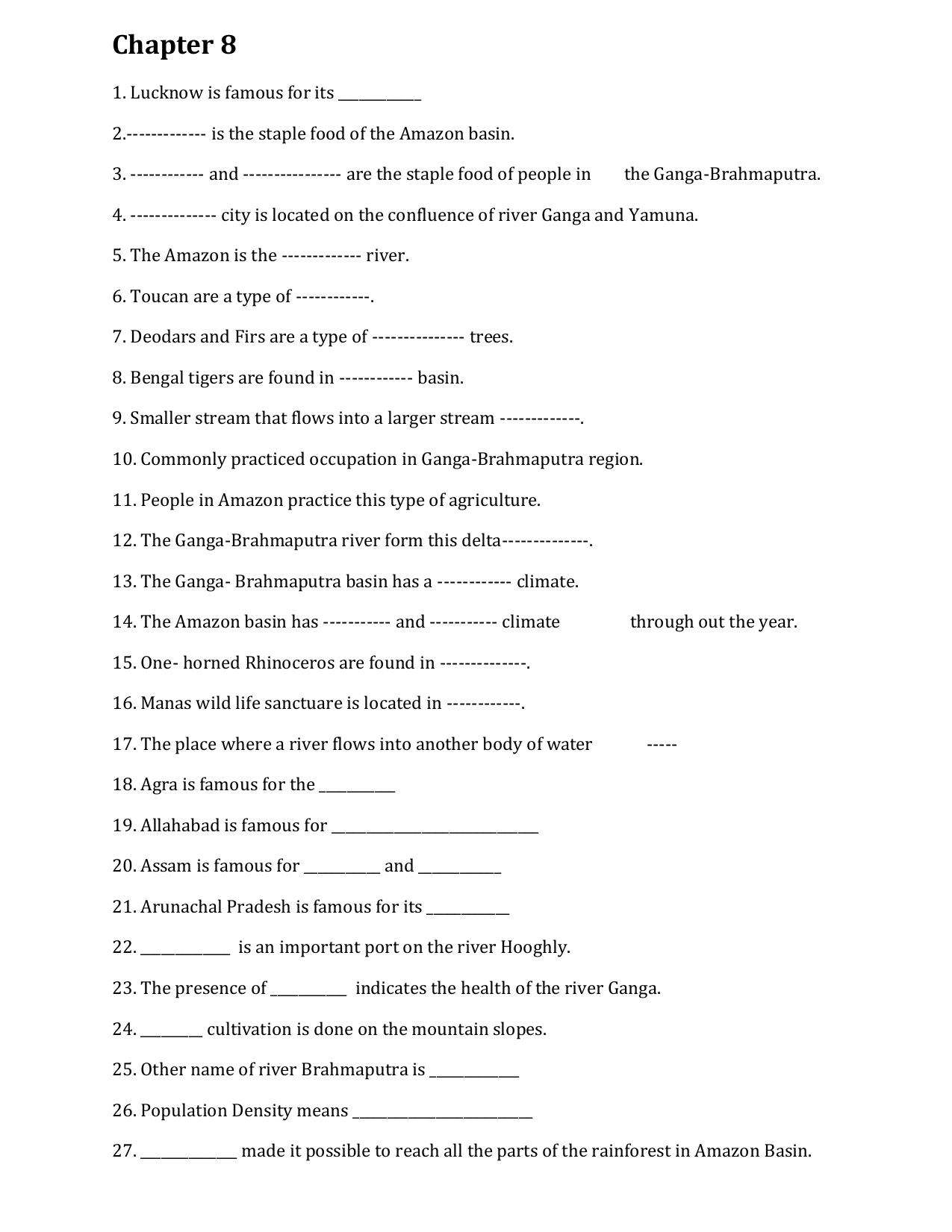 CBSE Worksheets for Class 7 Geography Assignment 17 - Page 3