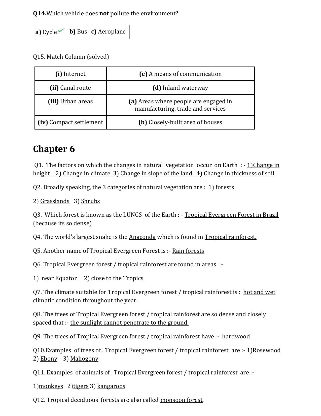 CBSE Worksheets for Class 7 Geography Assignment 17 - Page 5