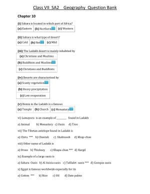 CBSE Worksheets for Class 7 Geography Assignment 17