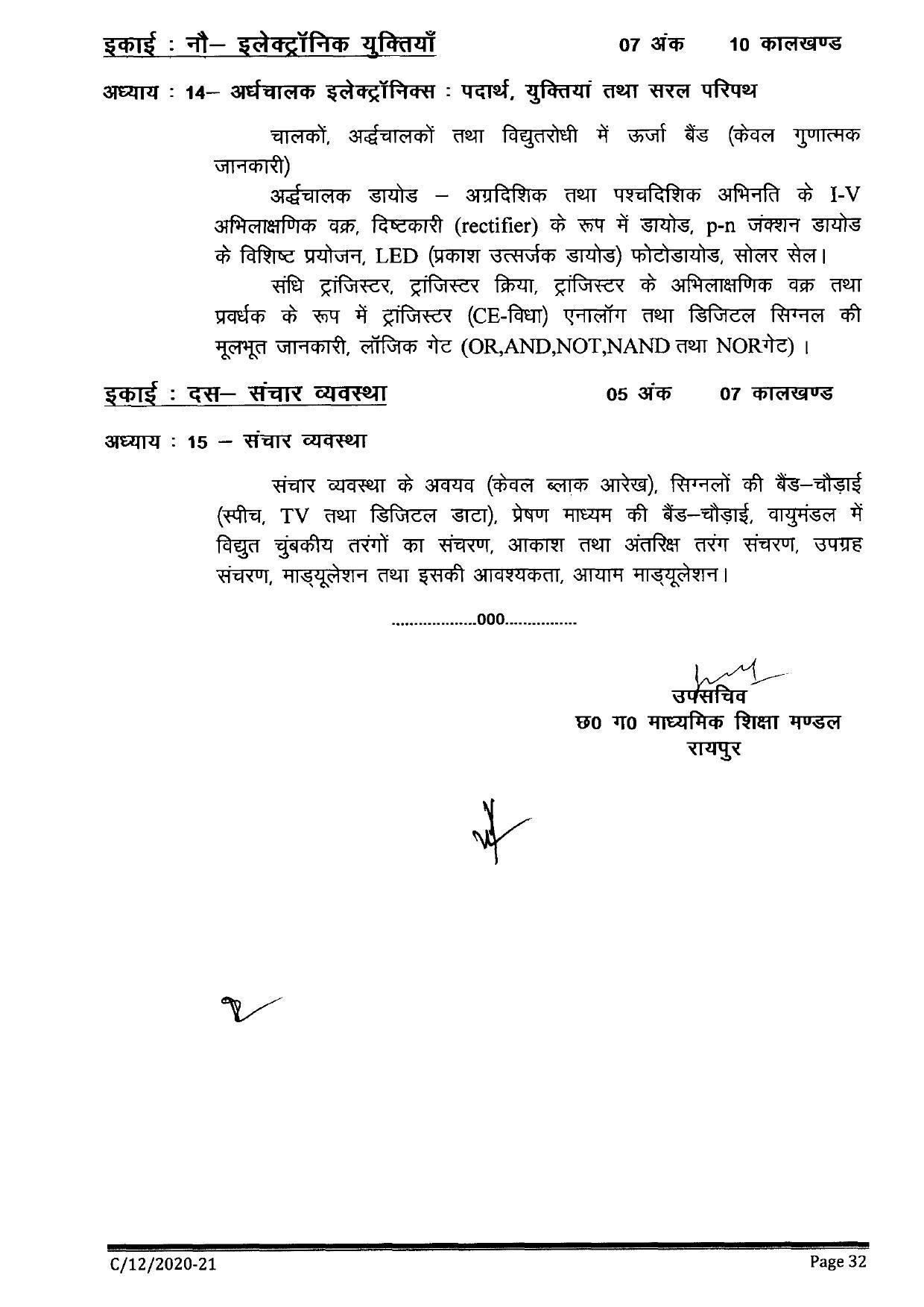 CGBSE Class 12th Syllabus 2021-2022 -  Physics - Page 5