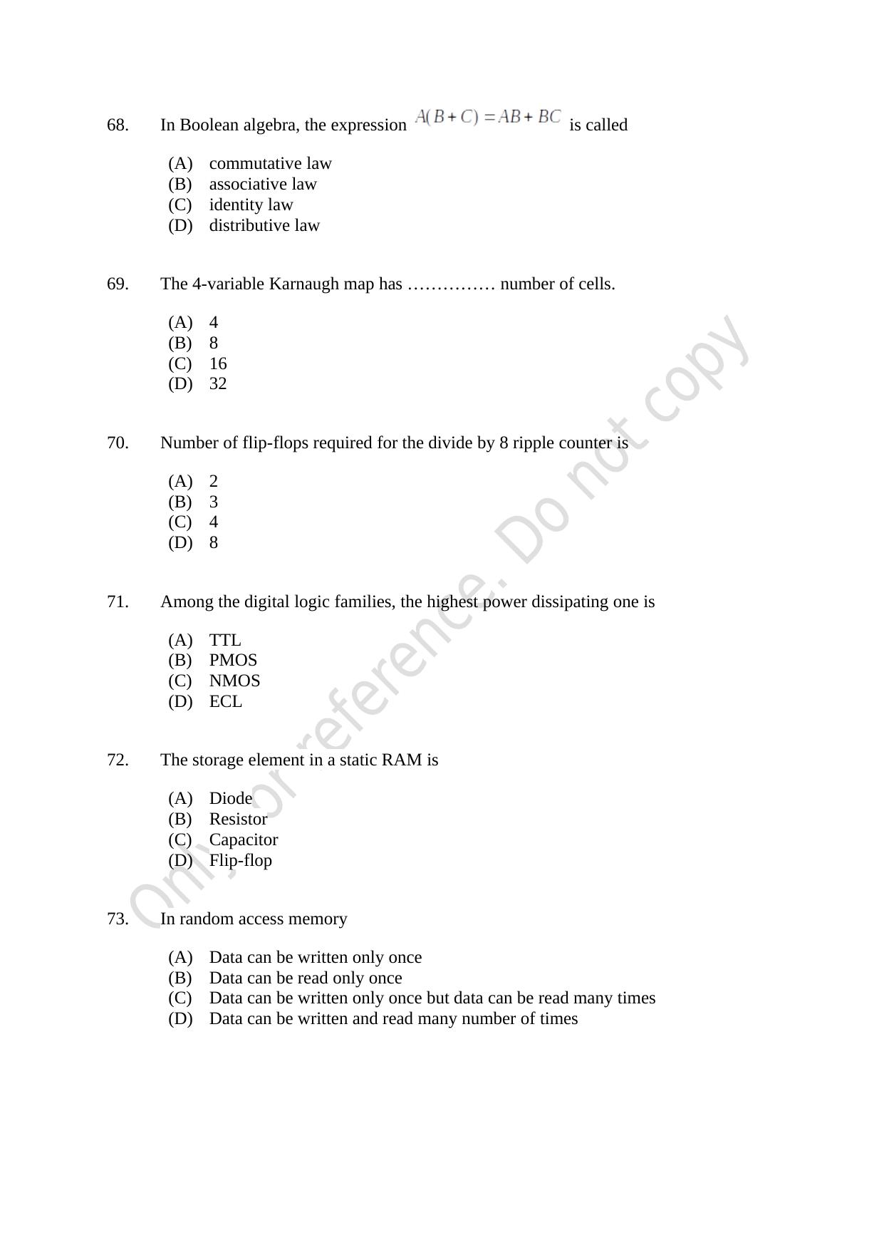 CUSAT CAT 2021 Electronics Question Paper - Page 14