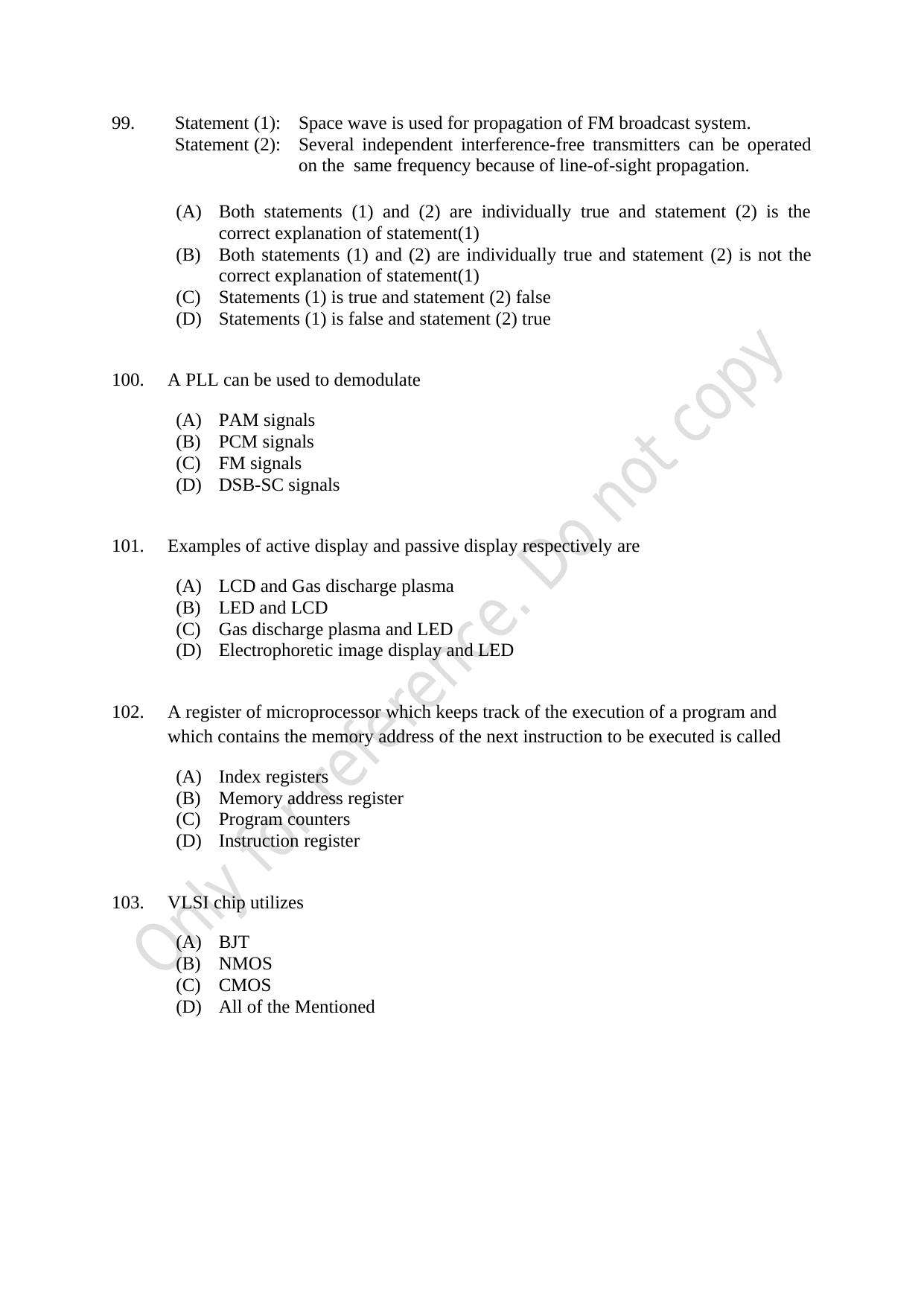 CUSAT CAT 2021 Electronics Question Paper - Page 21