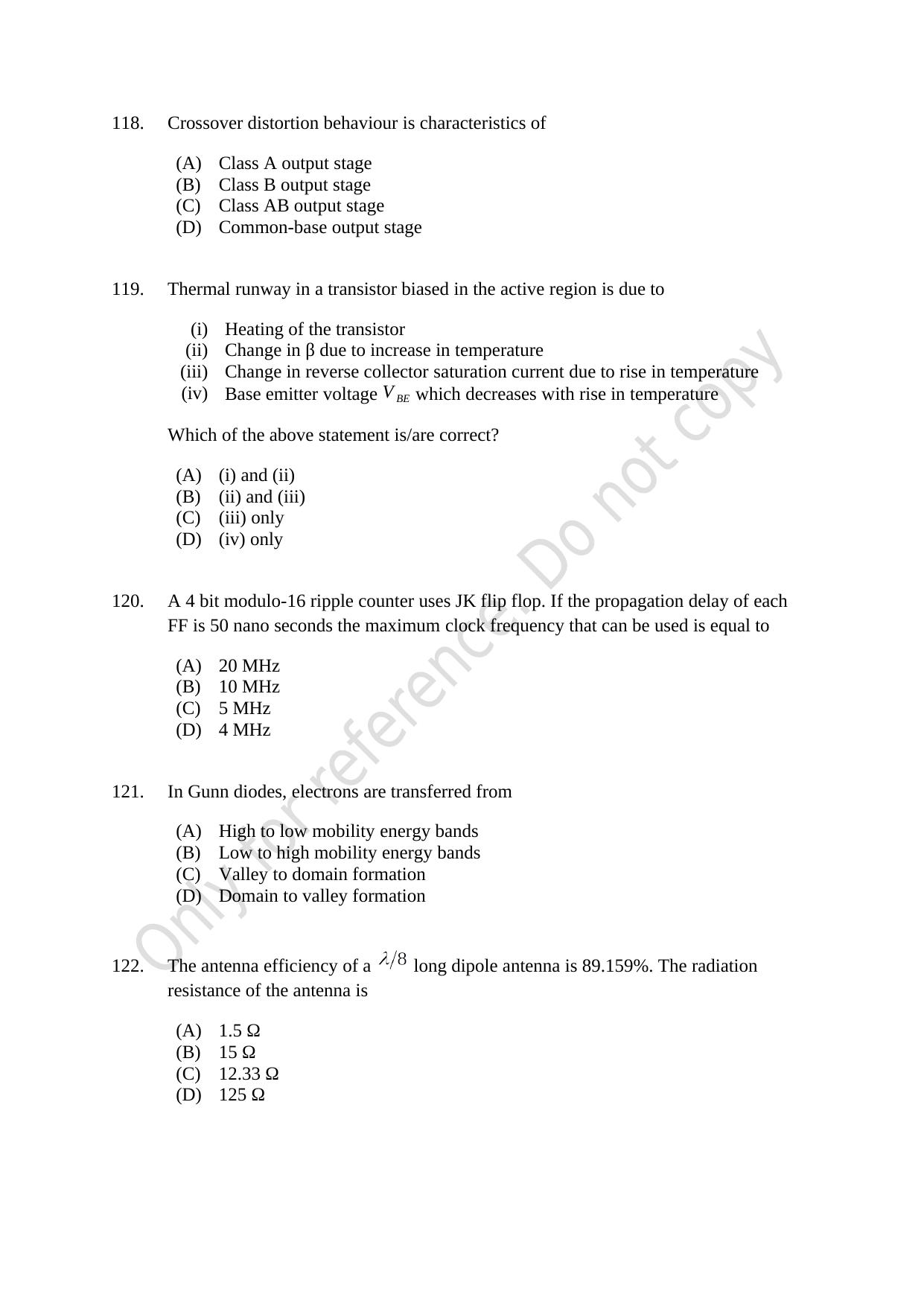 CUSAT CAT 2021 Electronics Question Paper - Page 25