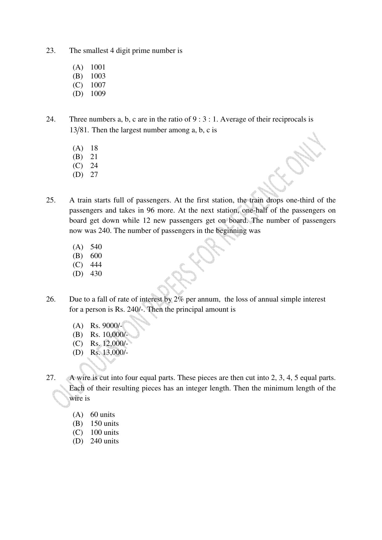 CUSAT CAT 2022 Test for B Voc programme First Shift Question Paper - Page 5