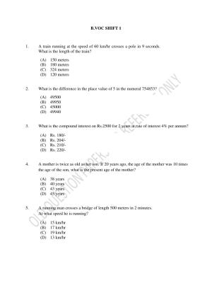 CUSAT CAT 2022 Test for B Voc programme First Shift Question Paper
