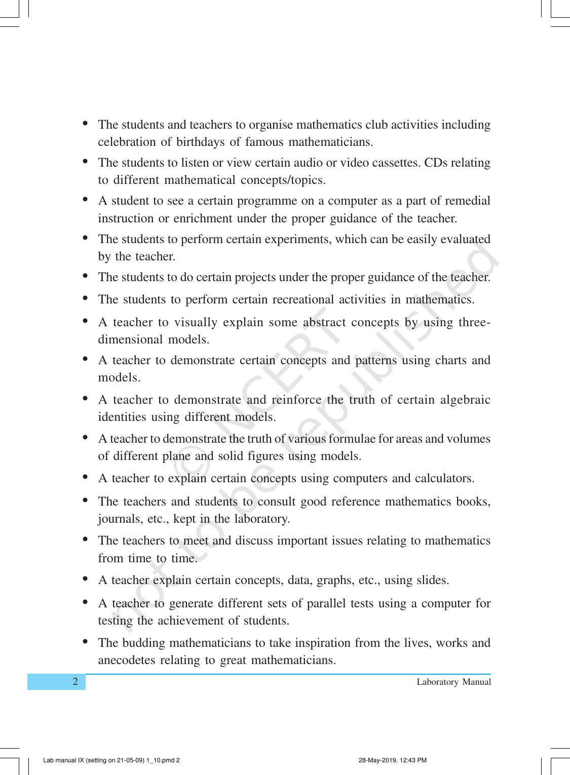 NCERT Laboratory Manuals for Class IX Mathematics - Activities for Class IX (1 to 10) - Page 2