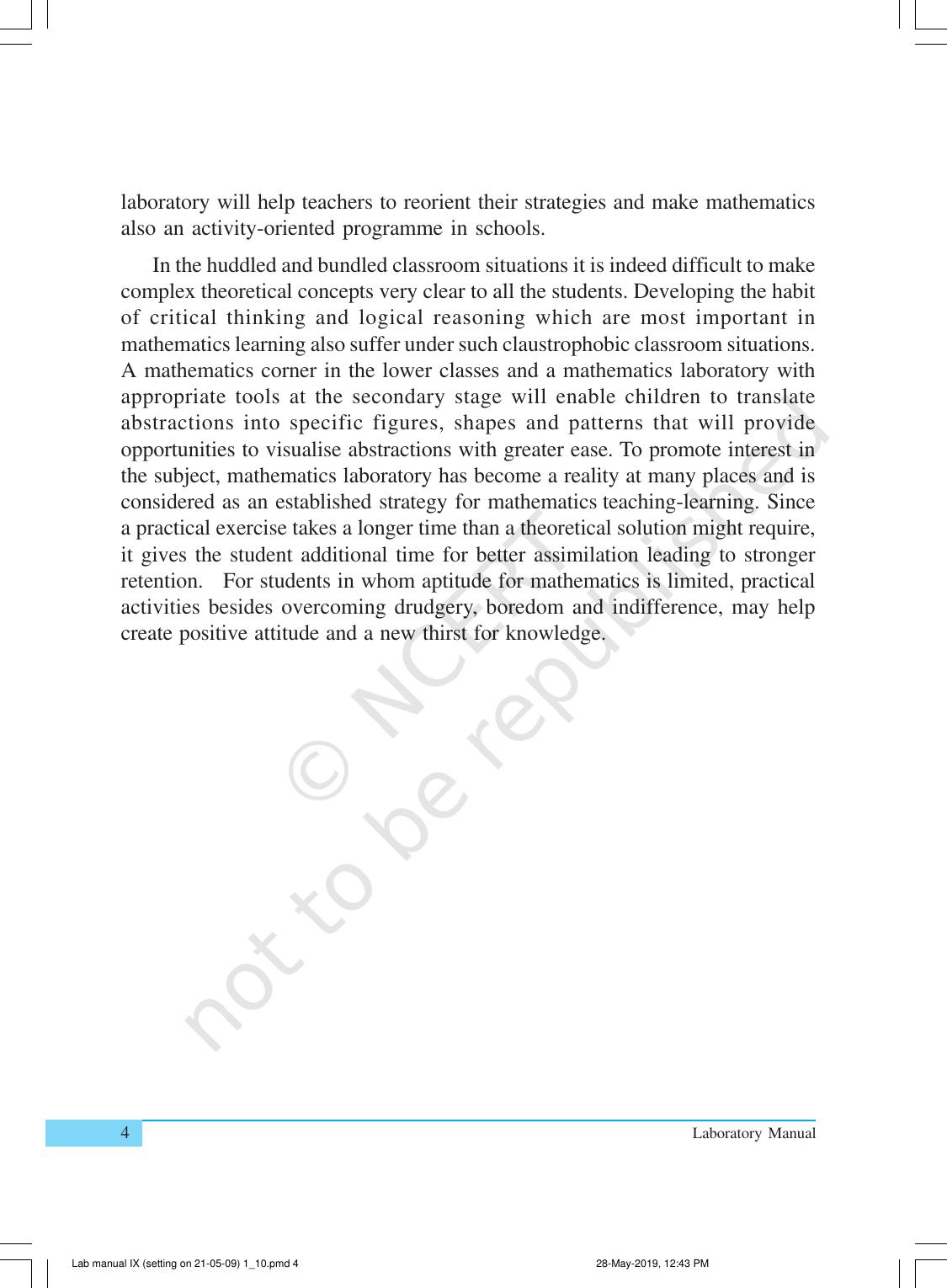 NCERT Laboratory Manuals for Class IX Mathematics - Activities for Class IX (1 to 10) - Page 4