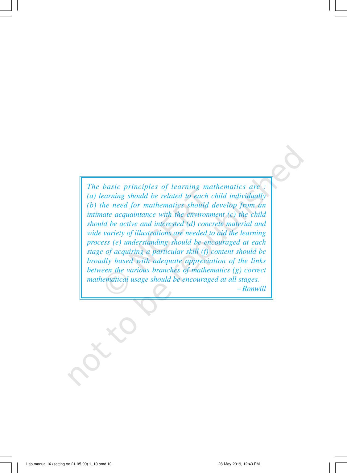 NCERT Laboratory Manuals for Class IX Mathematics - Activities for Class IX (1 to 10) - Page 10