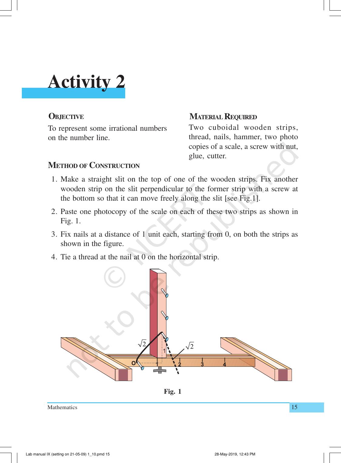 NCERT Laboratory Manuals for Class IX Mathematics - Activities for Class IX (1 to 10) - Page 15