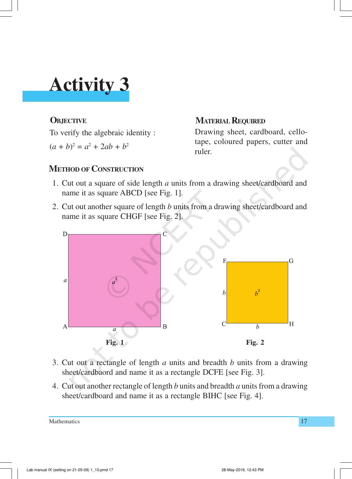 NCERT Laboratory Manuals for Class IX Mathematics - Activities for Class IX (1 to 10) - Page 17