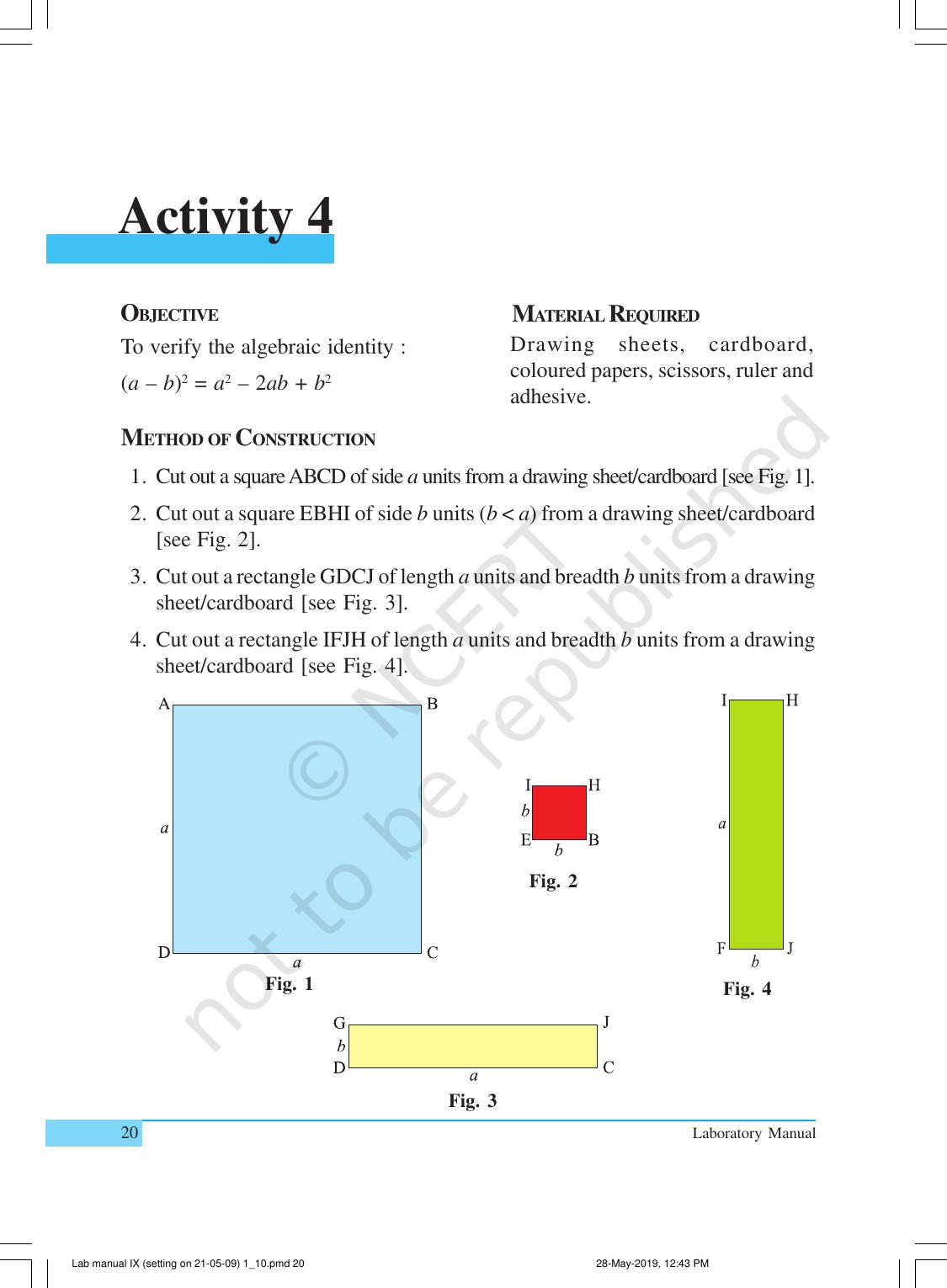 NCERT Laboratory Manuals for Class IX Mathematics - Activities for Class IX (1 to 10) - Page 20
