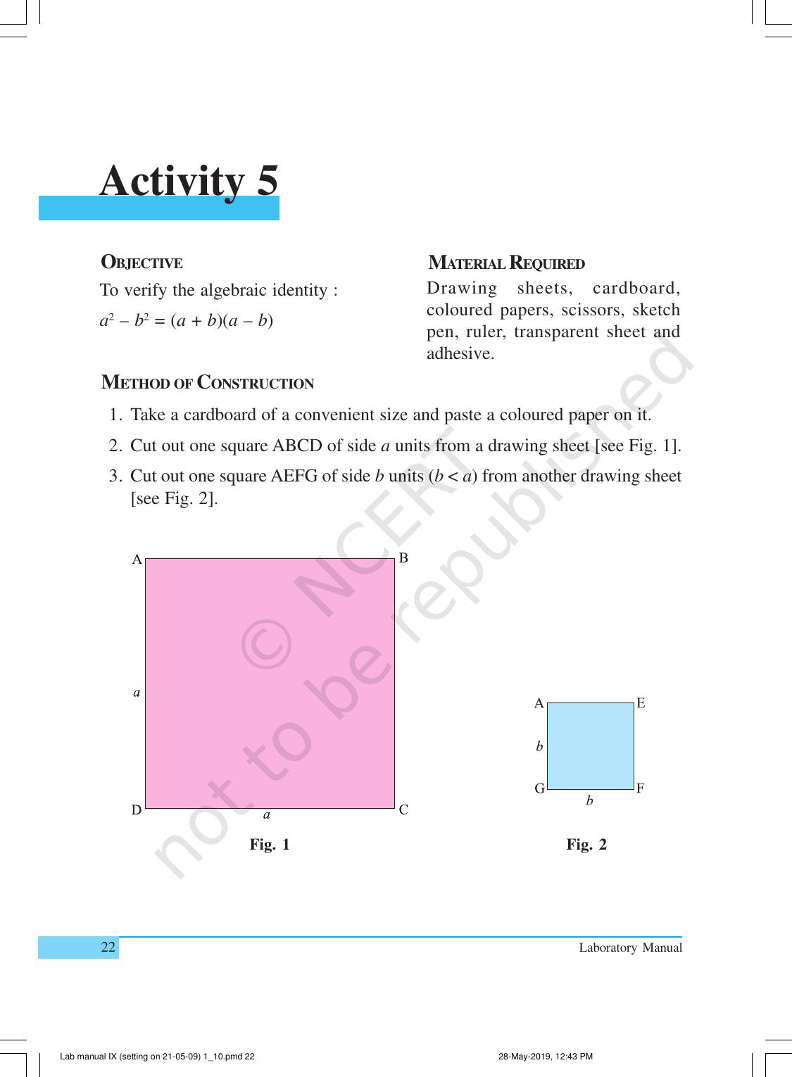 NCERT Laboratory Manuals for Class IX Mathematics - Activities for Class IX (1 to 10) - Page 22