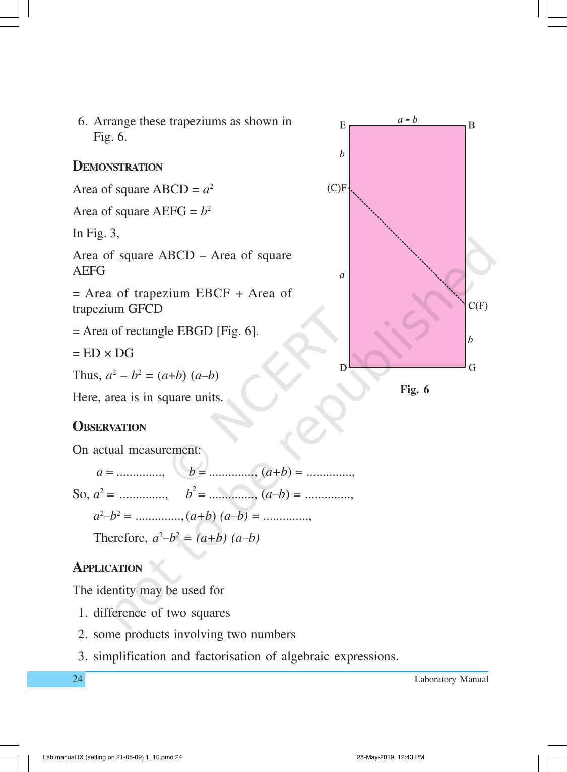 NCERT Laboratory Manuals for Class IX Mathematics - Activities for Class IX (1 to 10) - Page 24