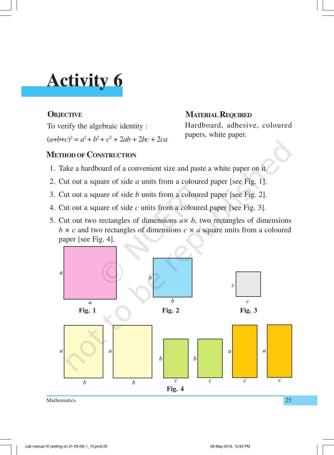 NCERT Laboratory Manuals for Class IX Mathematics - Activities for Class IX (1 to 10) - Page 25