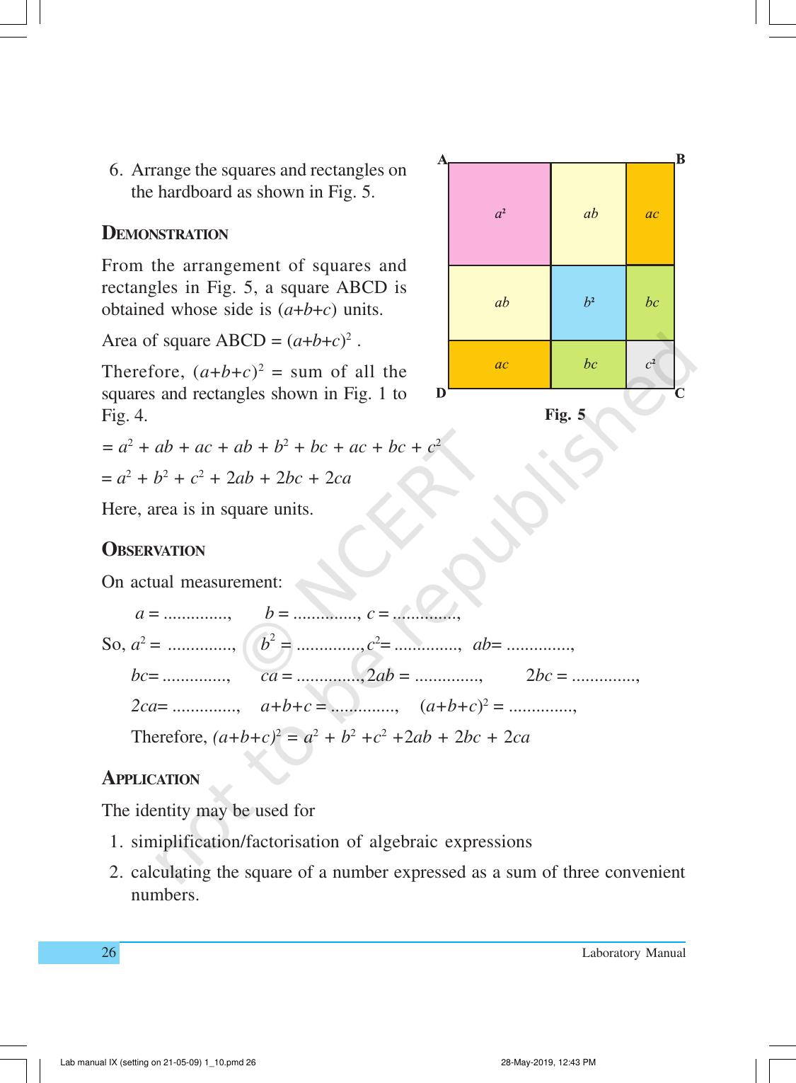 NCERT Laboratory Manuals for Class IX Mathematics - Activities for Class IX (1 to 10) - Page 26