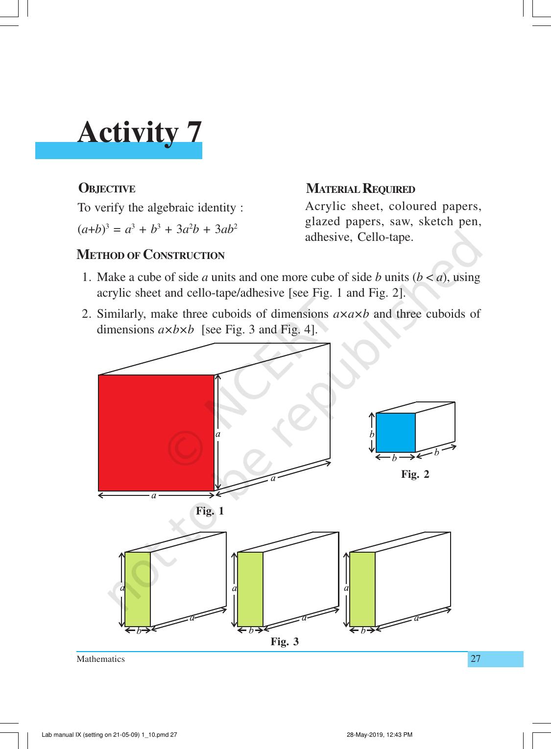 NCERT Laboratory Manuals for Class IX Mathematics - Activities for Class IX (1 to 10) - Page 27