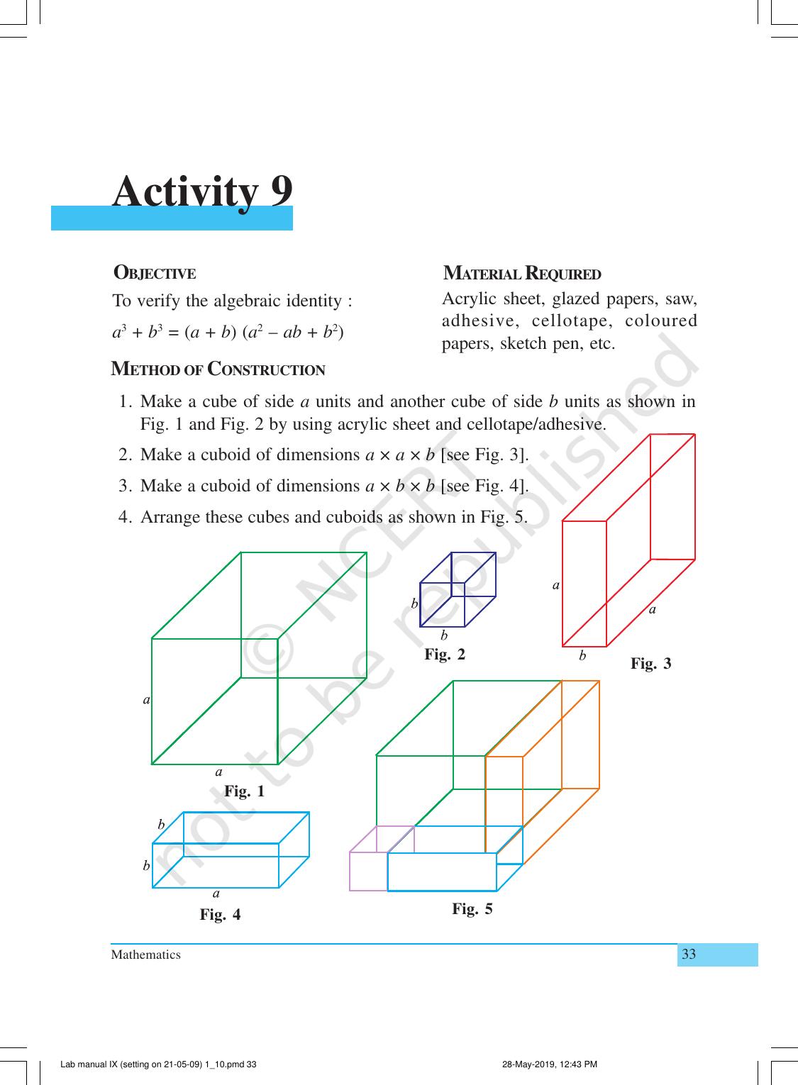 NCERT Laboratory Manuals for Class IX Mathematics - Activities for Class IX (1 to 10) - Page 33