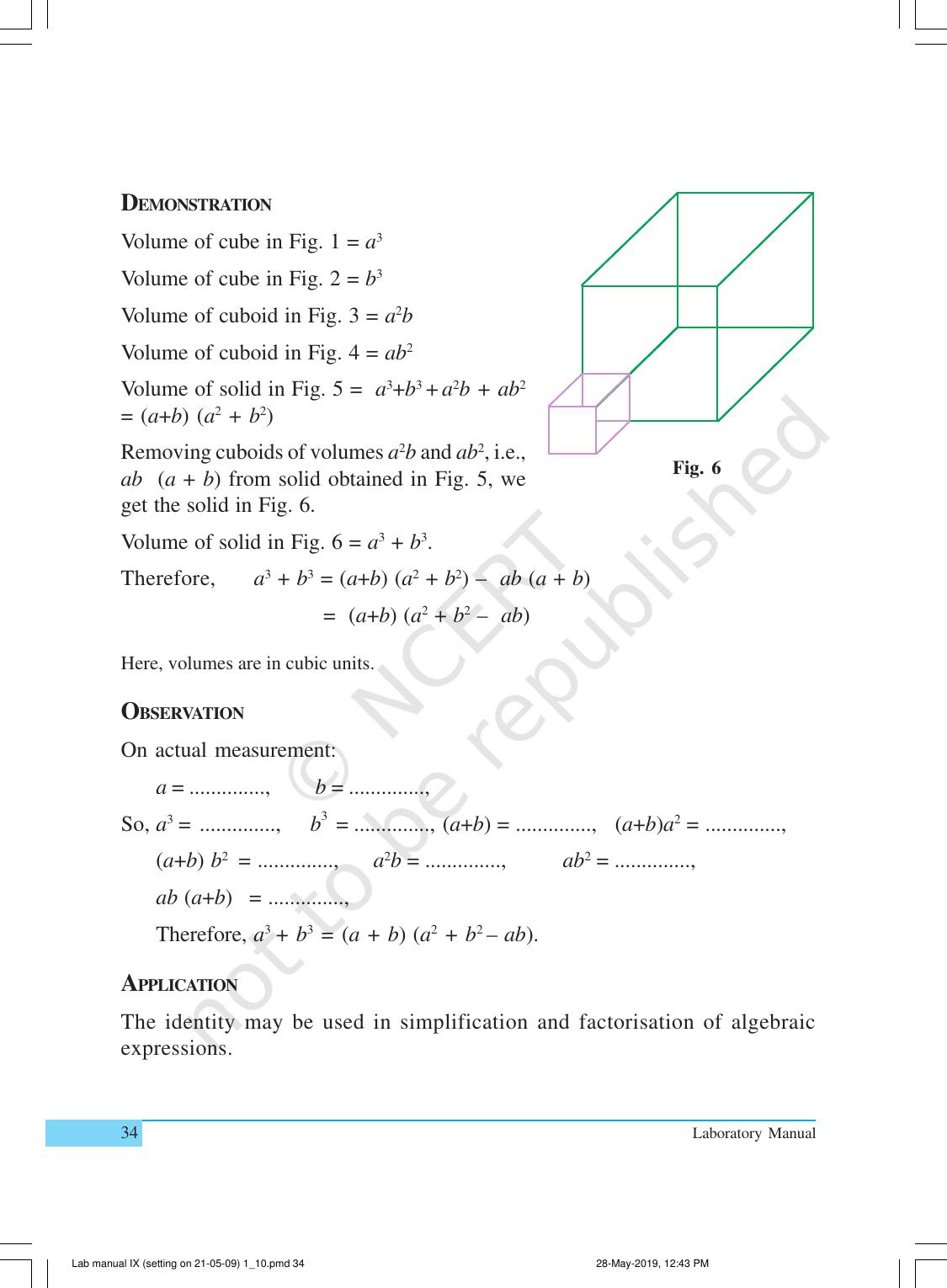 NCERT Laboratory Manuals for Class IX Mathematics - Activities for Class IX (1 to 10) - Page 34