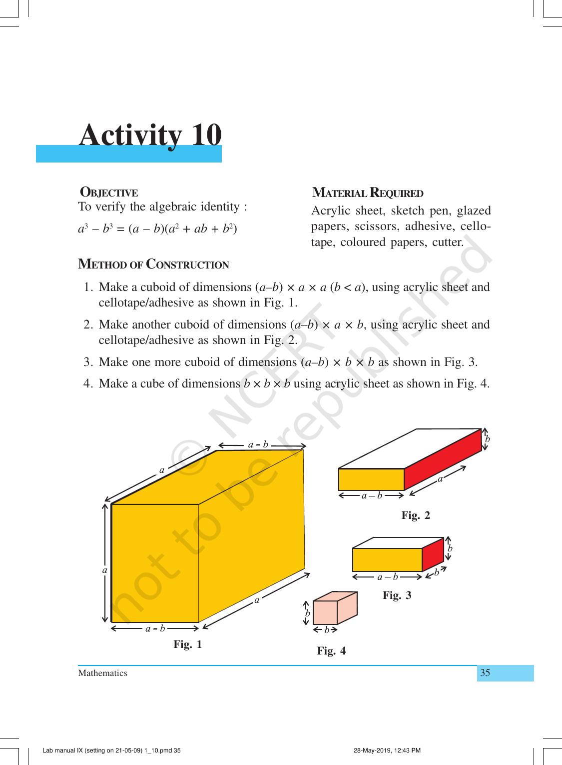 NCERT Laboratory Manuals for Class IX Mathematics - Activities for Class IX (1 to 10) - Page 35
