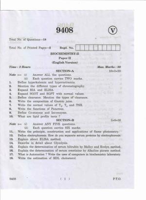 AP Inter 2nd Year Biochemistry-II May-2019-Vocational Question Paper