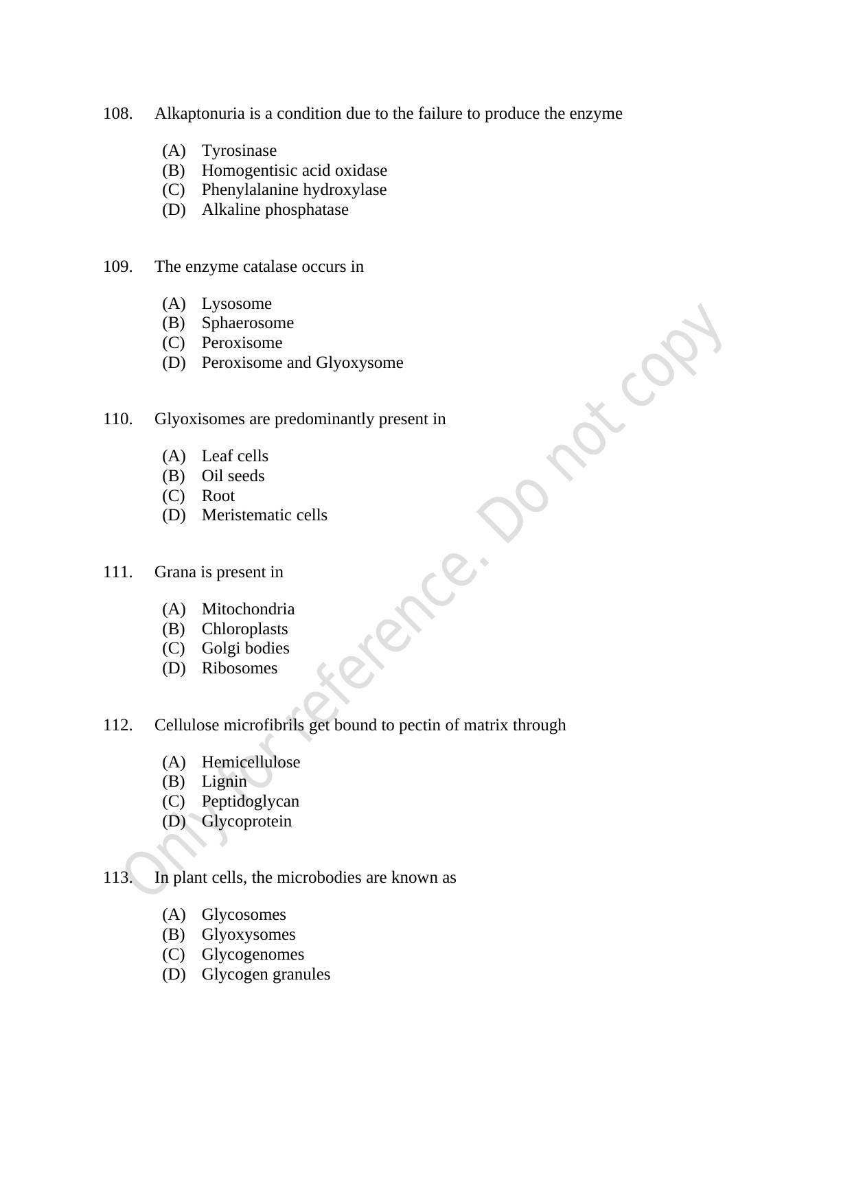 CUSAT CAT 2021 Life Science Question Paper - Page 19