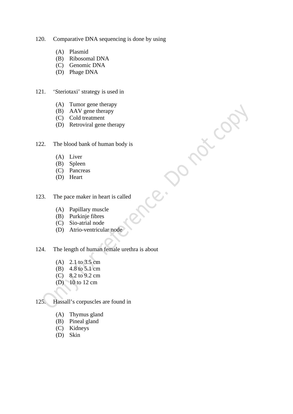 CUSAT CAT 2021 Life Science Question Paper - Page 21