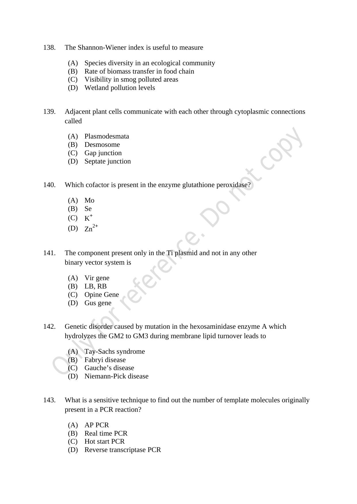 CUSAT CAT 2021 Life Science Question Paper - Page 24