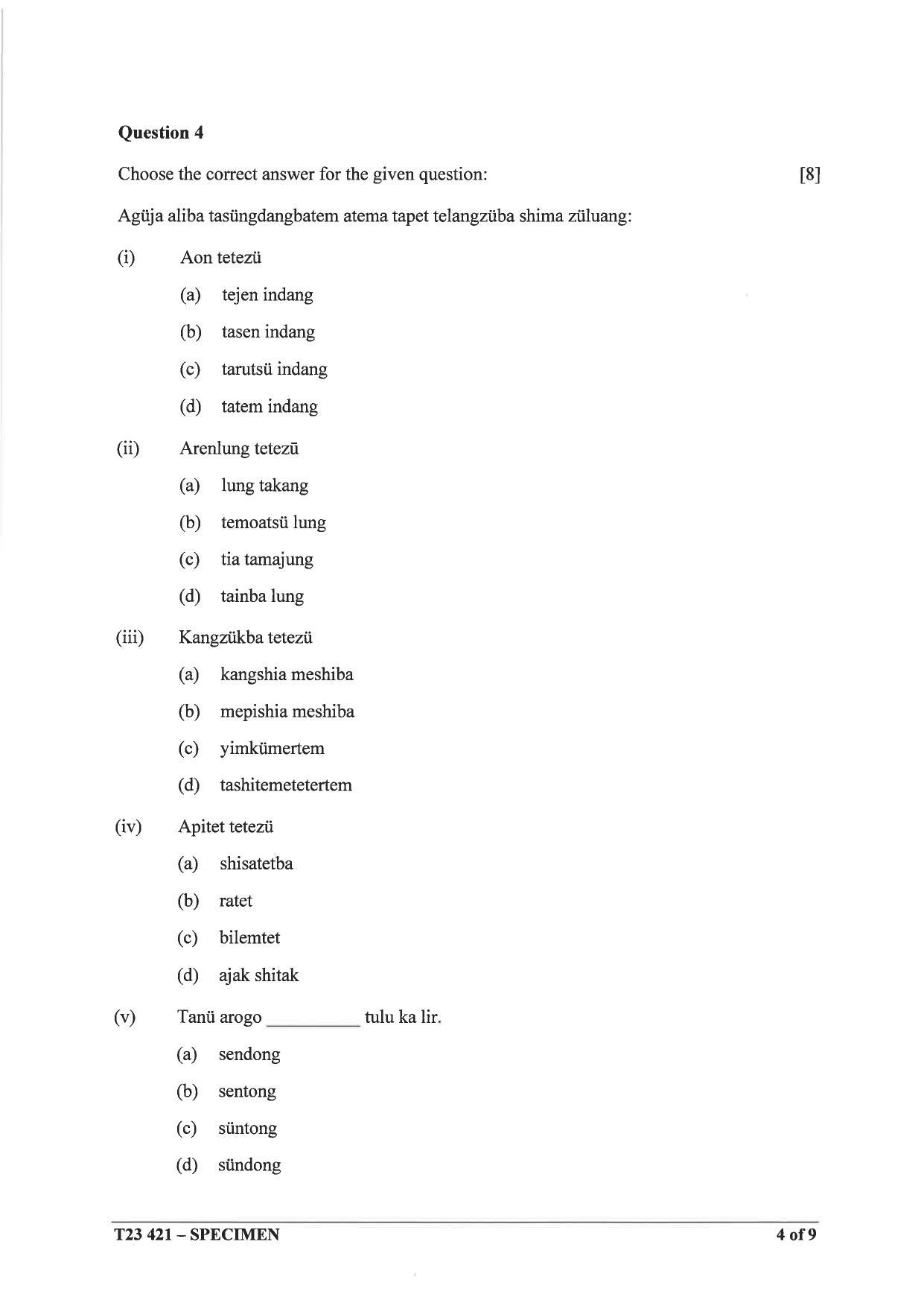 ICSE Class 10 Ao Naga Sample Paper 2023 - Page 4