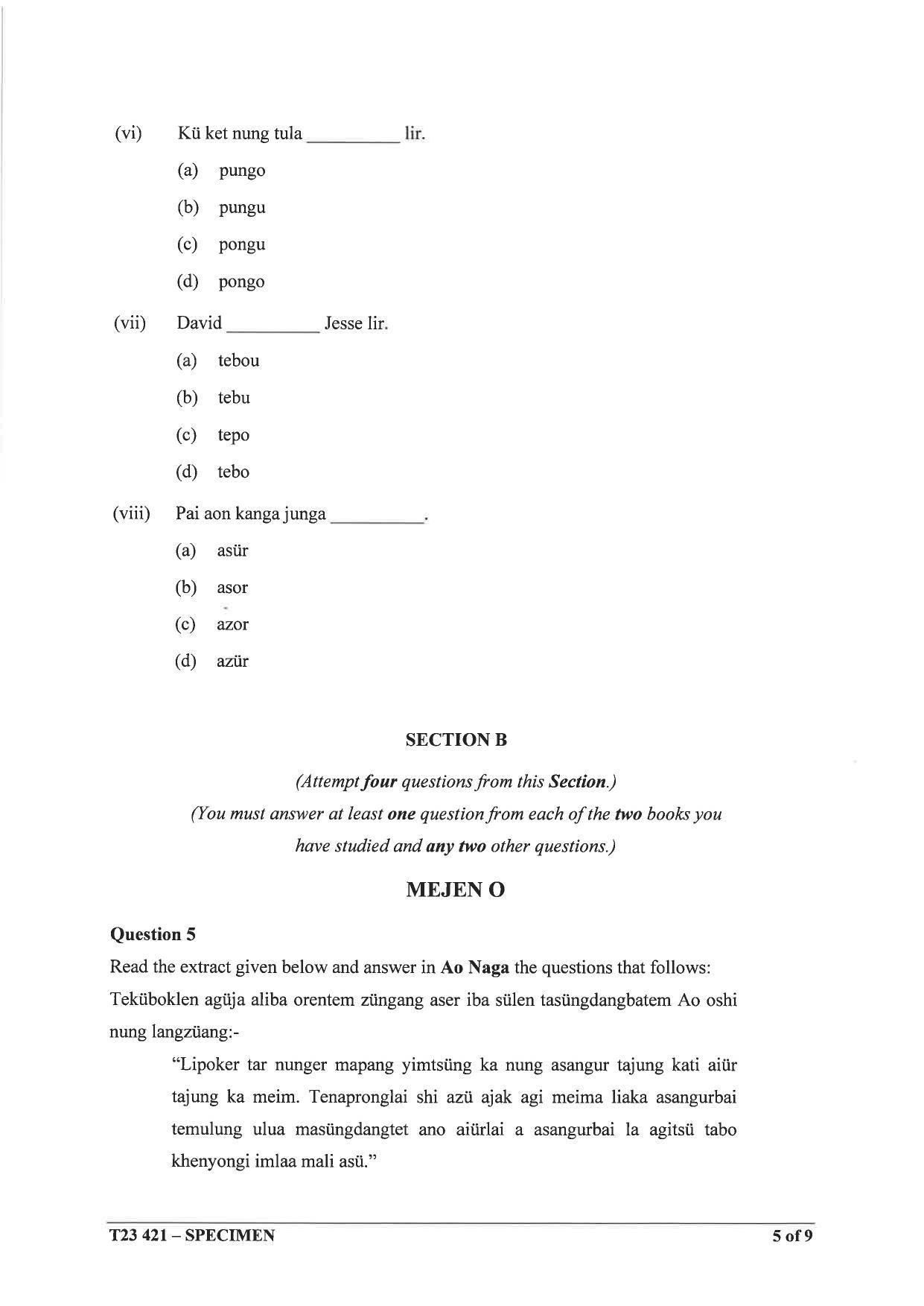 ICSE Class 10 Ao Naga Sample Paper 2023 - Page 5