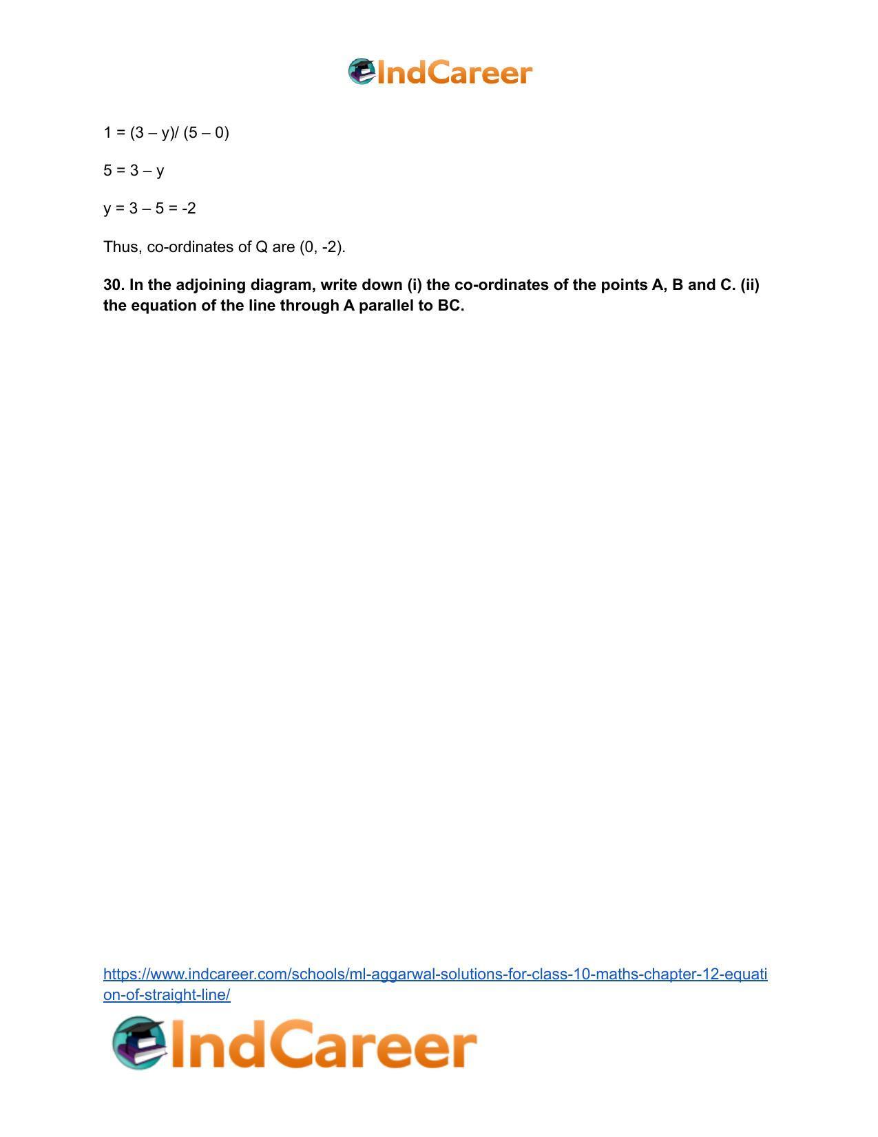 ML Aggarwal Solutions for Class 10 Maths Chapter 12- Equation of Straight Line - Page 69