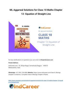 ML Aggarwal Solutions for Class 10 Maths Chapter 12- Equation of Straight Line