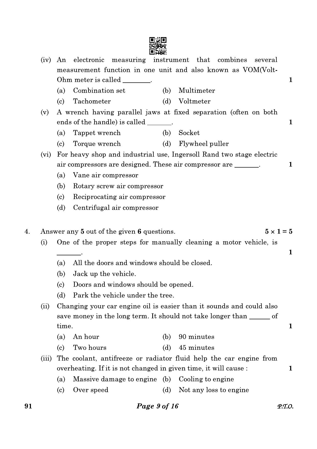 CBSE Class 10 91 Automotive 2023 Question Paper - Page 9
