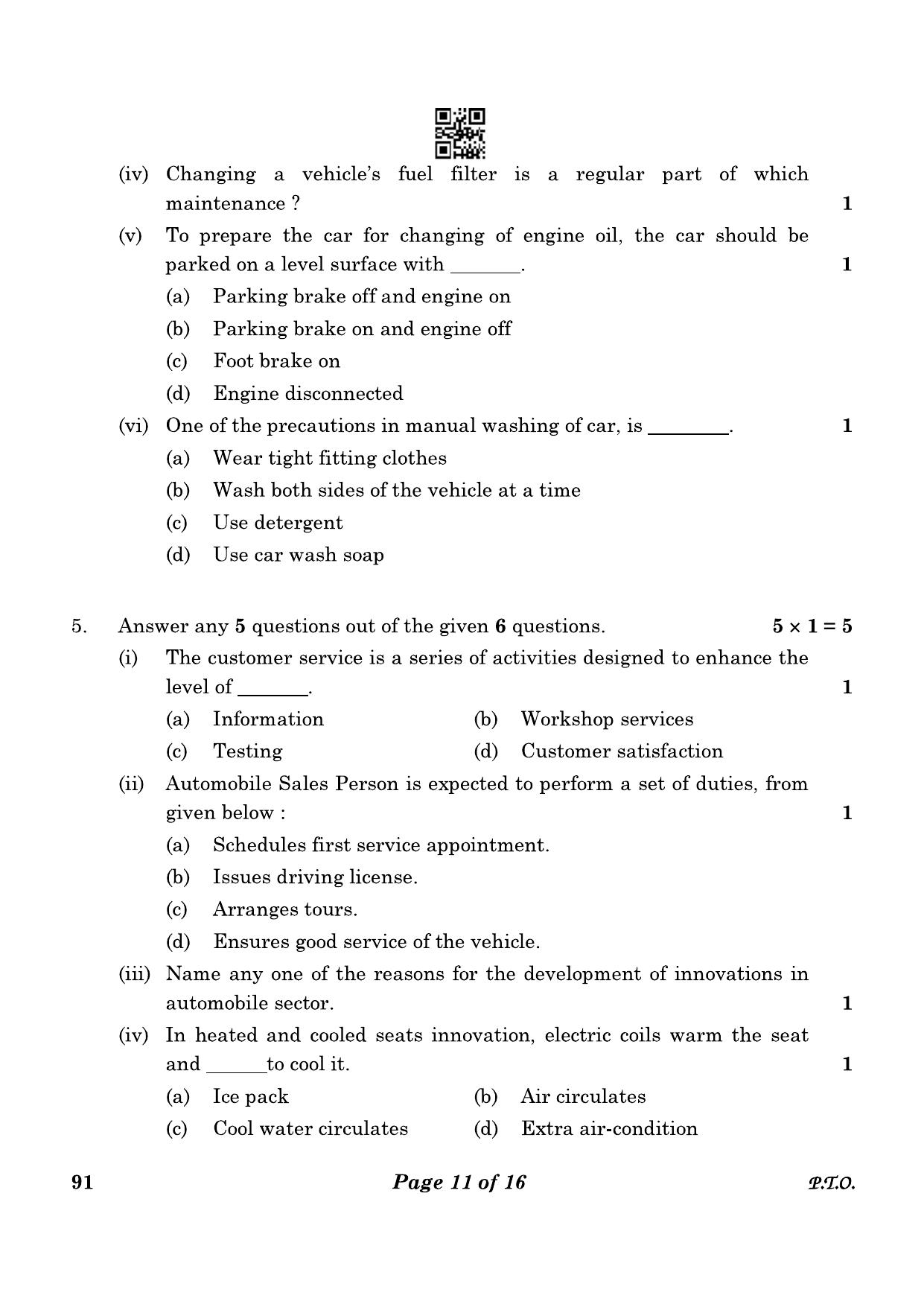 CBSE Class 10 91 Automotive 2023 Question Paper - Page 11