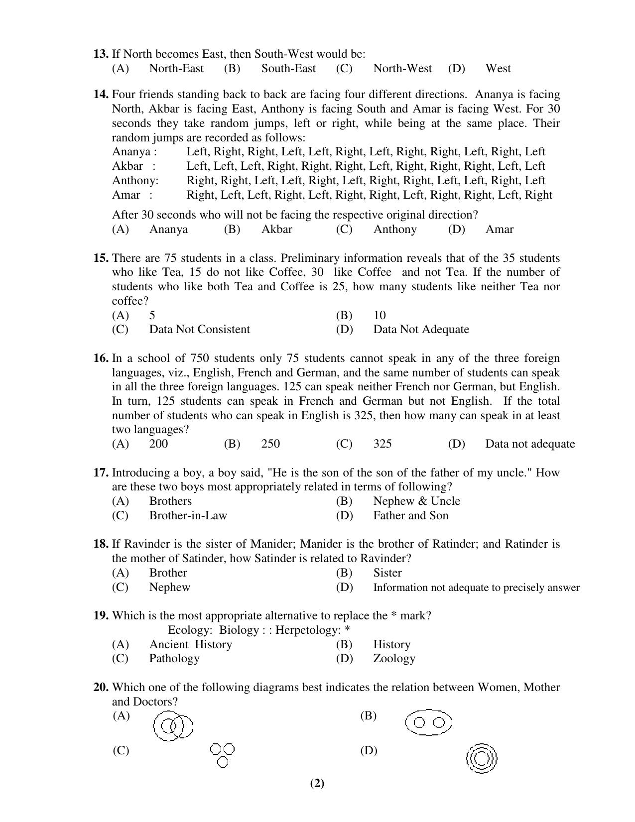 Chandigarh B.Ed 2019 Question Paper - Set C - Page 2