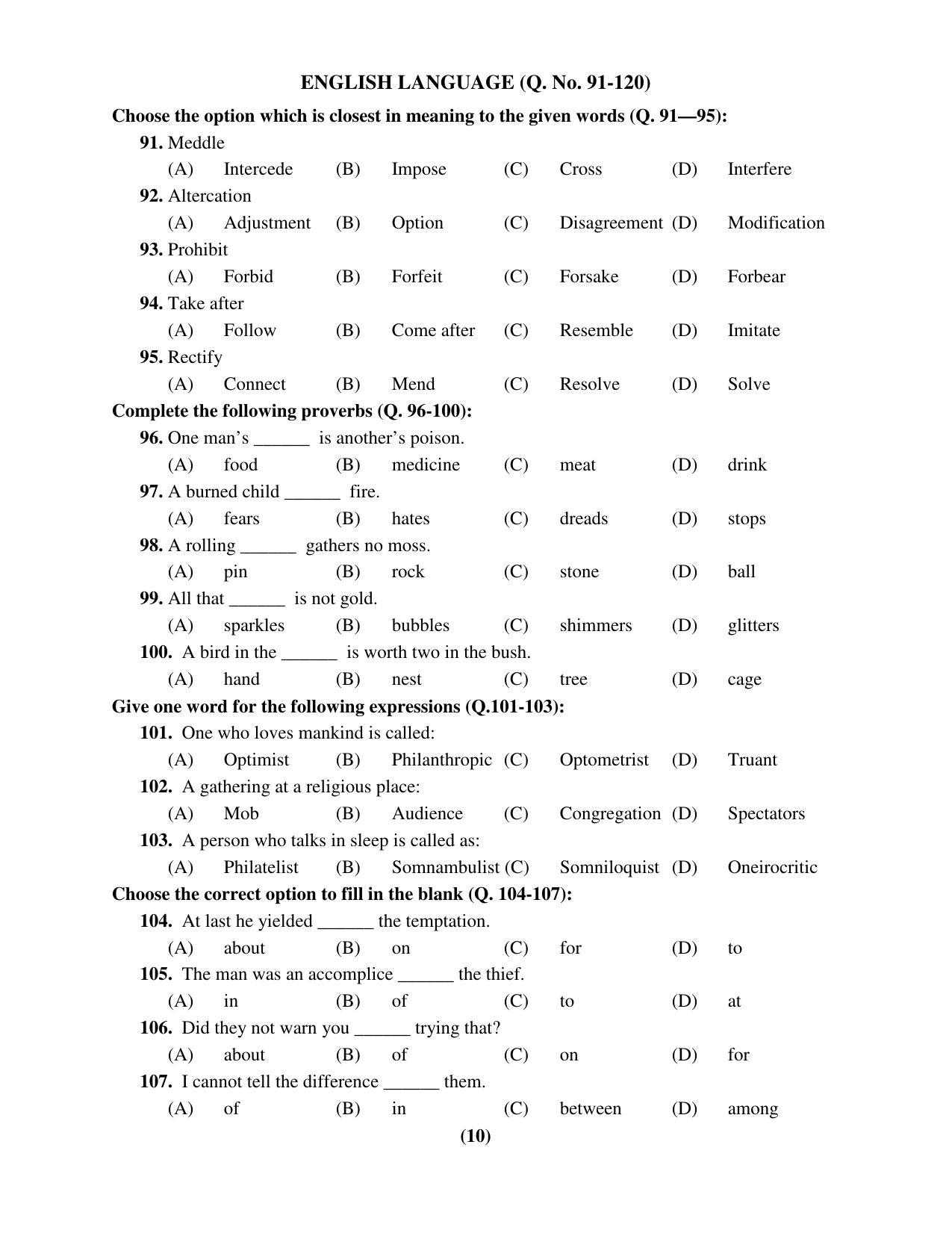 Chandigarh B.Ed 2019 Question Paper - Set C - Page 10