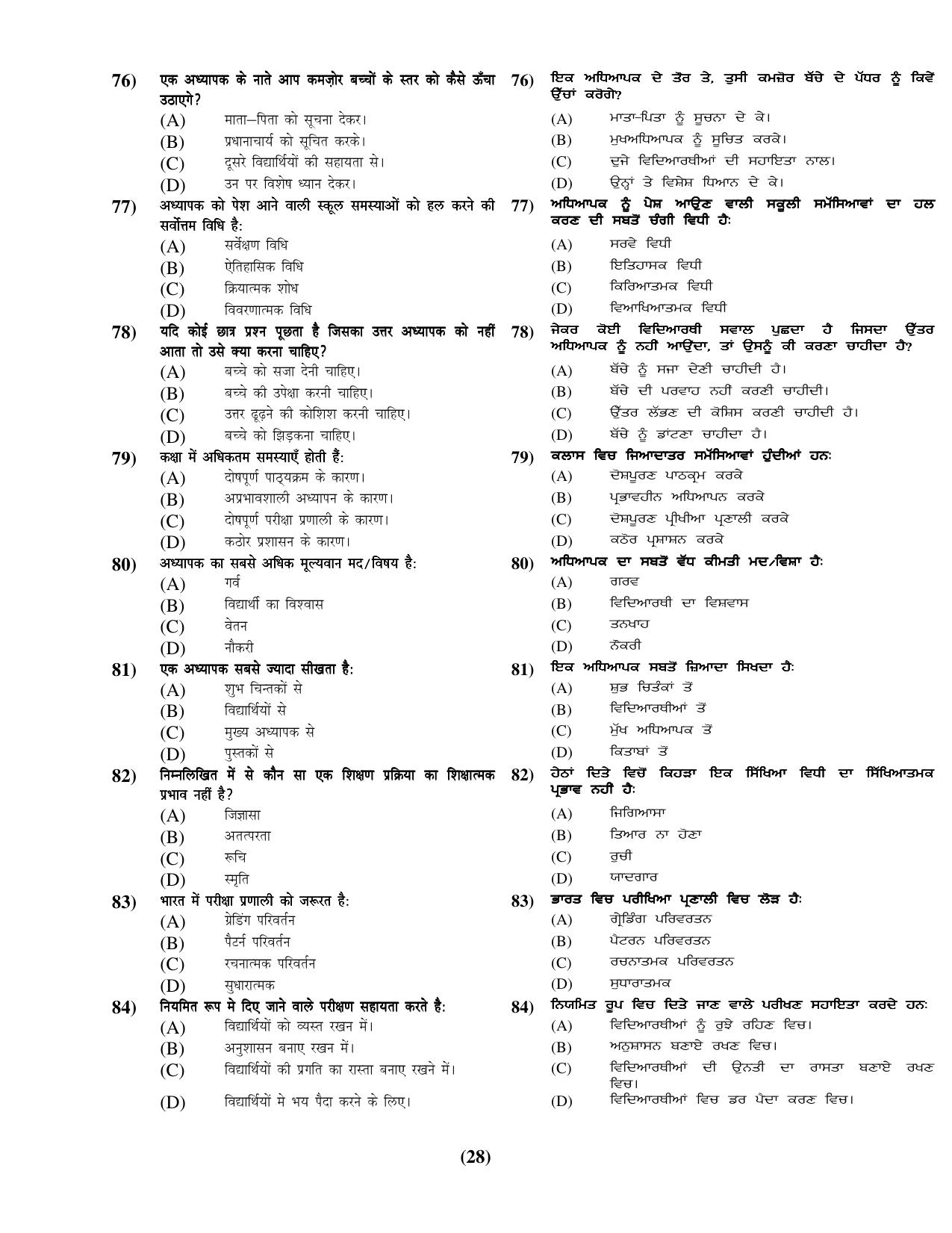 Chandigarh B.Ed 2019 Question Paper - Set C - Page 28