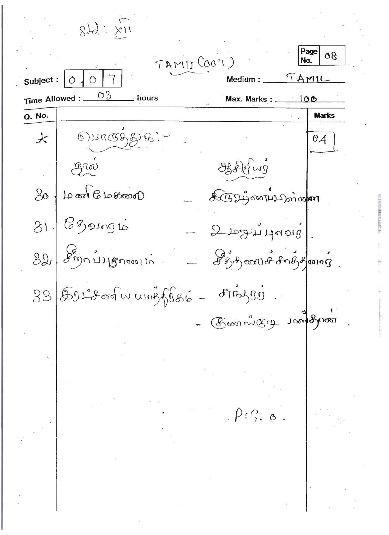 Gujarat Board Class 12th Question Paper 2020: (F.L)Tamil - Page 8