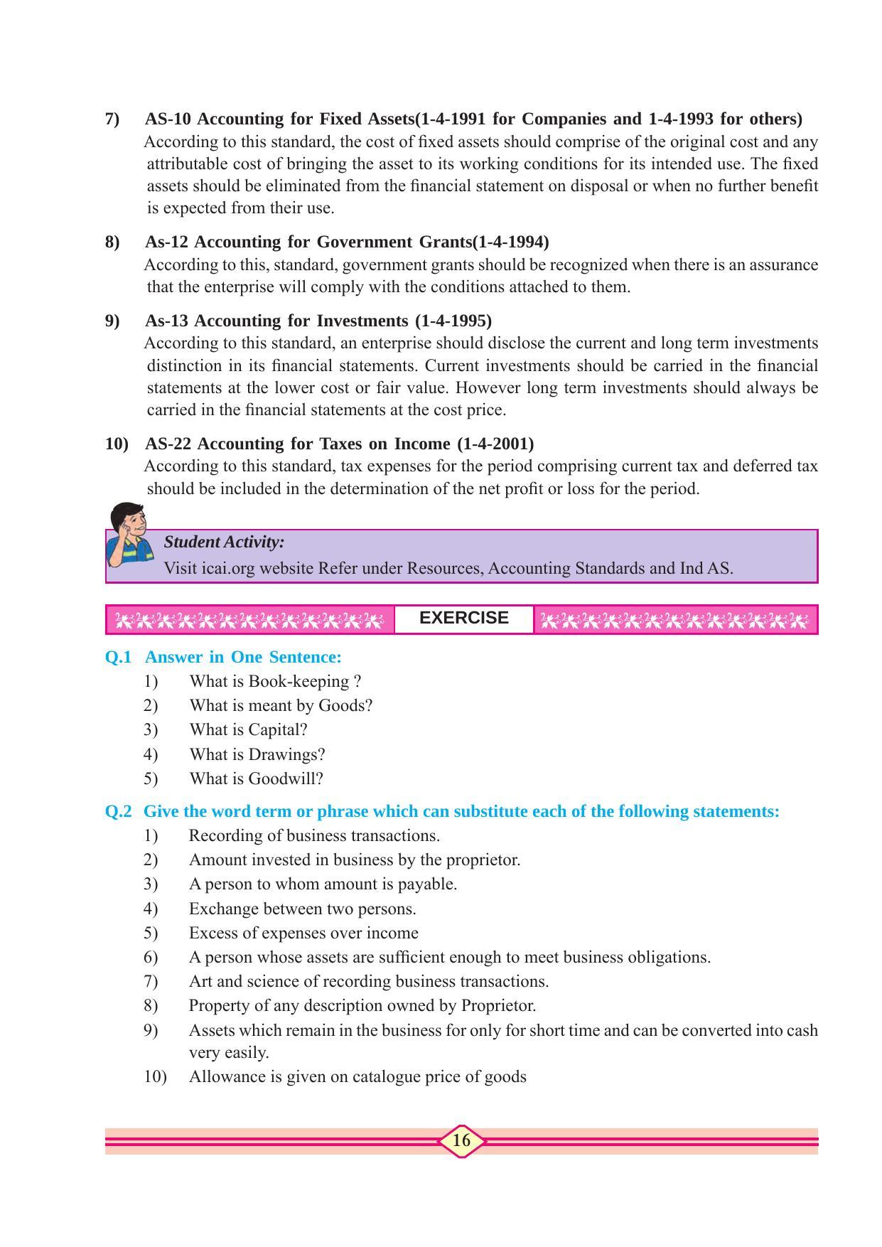 Maharashtra Board Class 11 Accountancy Textbook - Page 26