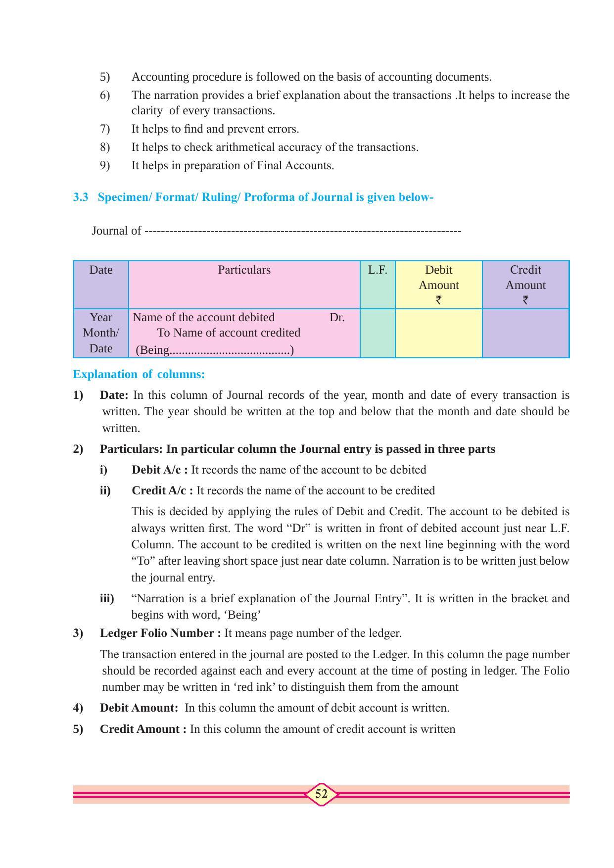 Maharashtra Board Class 11 Accountancy Textbook - Page 62