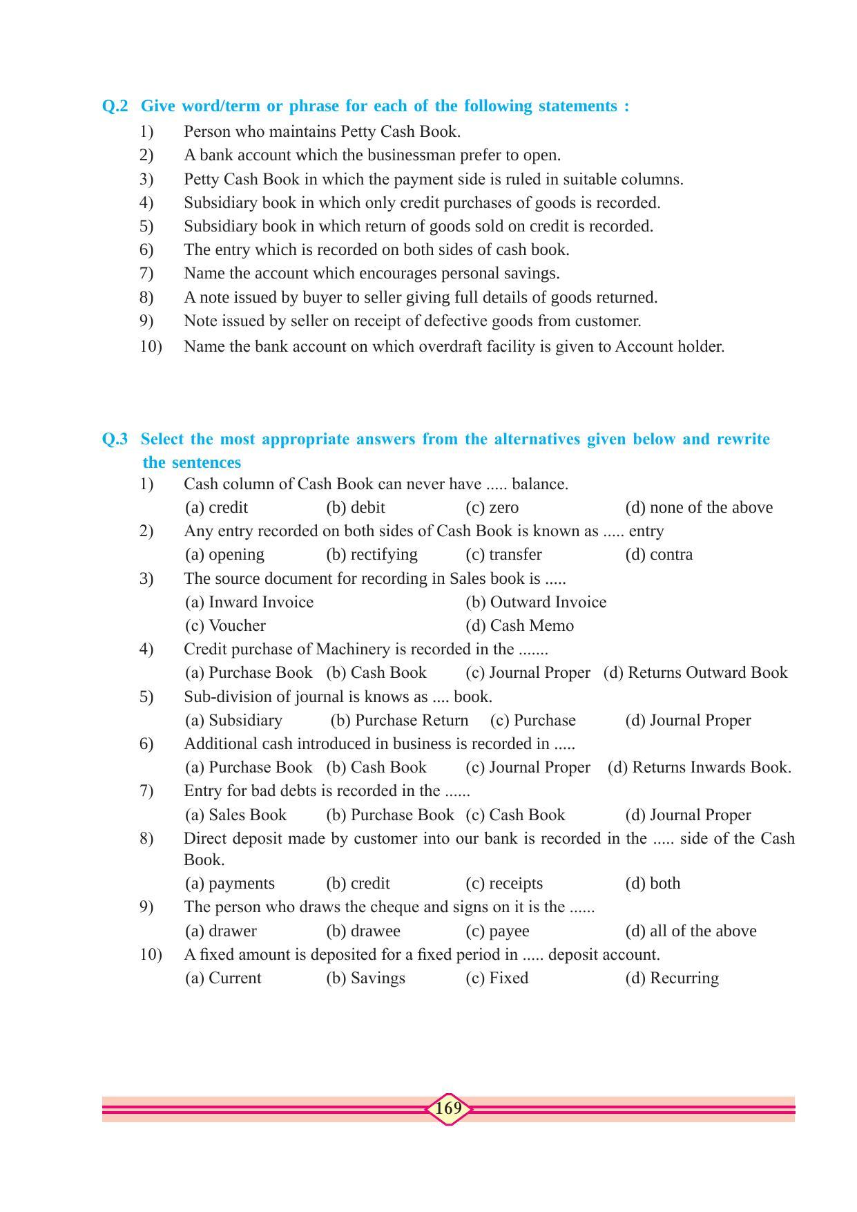 Maharashtra Board Class 11 Accountancy Textbook - Page 179
