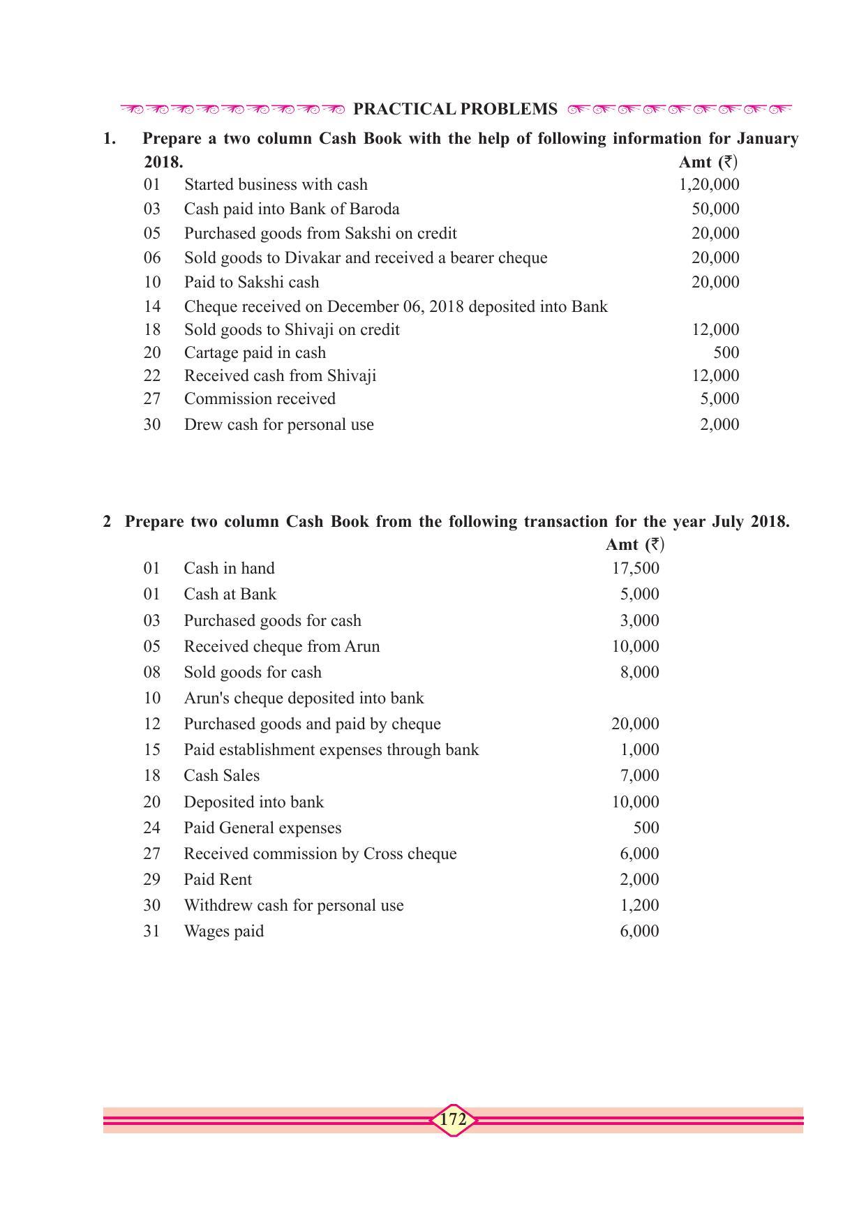 Maharashtra Board Class 11 Accountancy Textbook - Page 182
