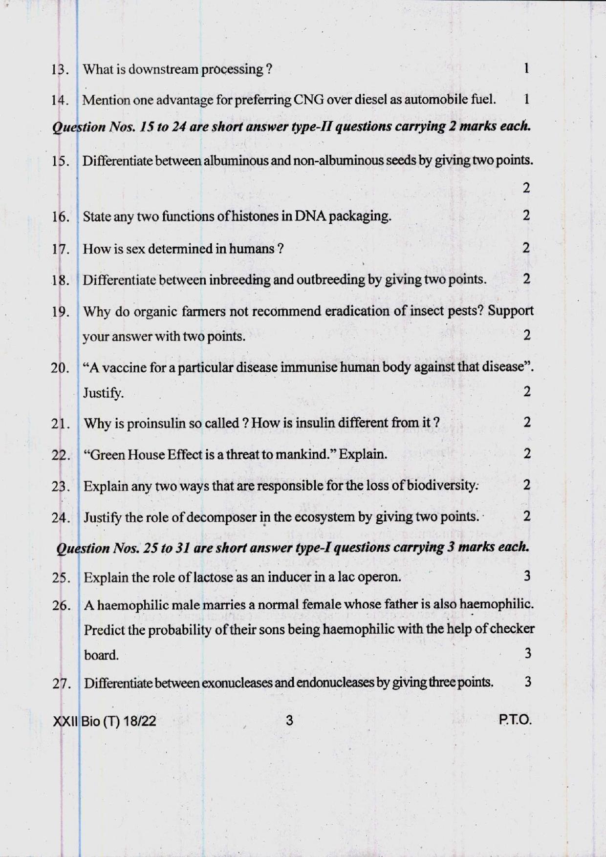 COHSEM 12th Question Papers 2022 Biology - Page 3