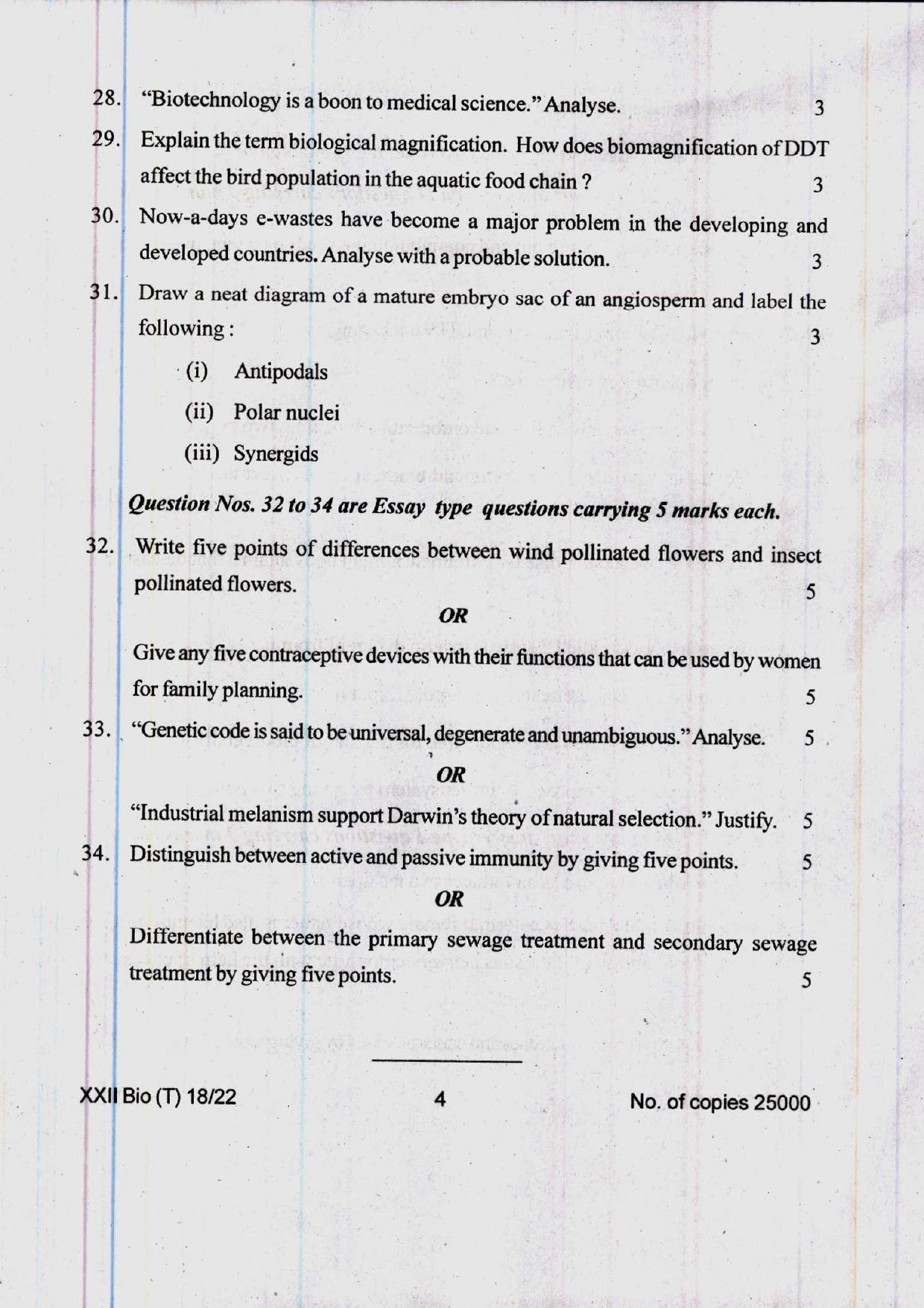 COHSEM 12th Question Papers 2022 Biology - Page 4
