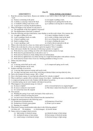 CBSE Worksheets for Class 9 Physics Assignment 12