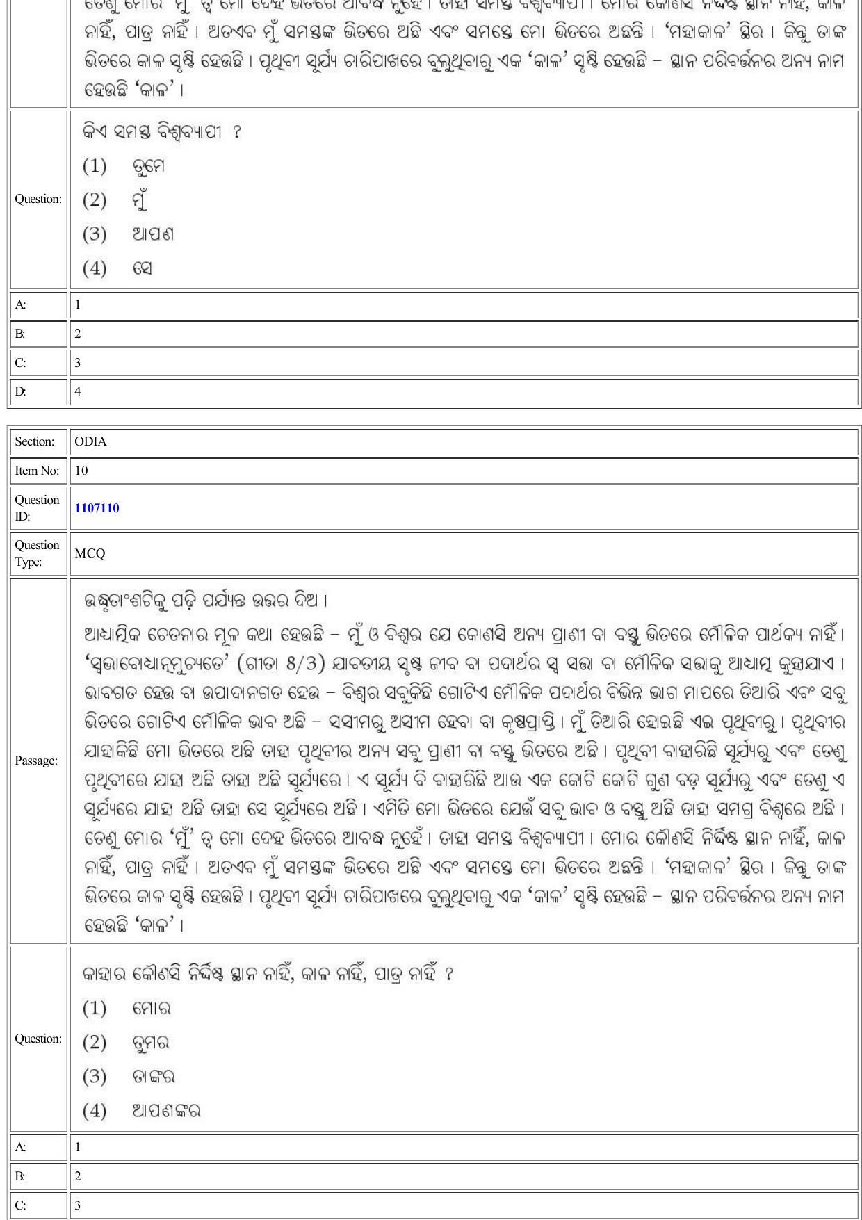 CUET 2022 Question Paper of Odia - Page 7