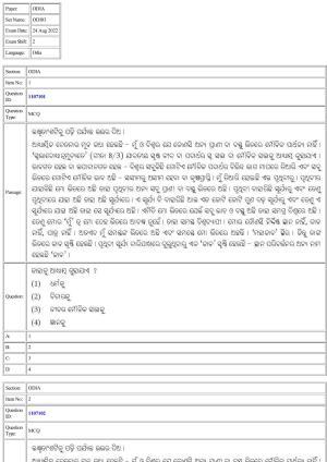 CUET 2022 Question Paper of Odia