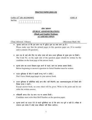 Haryana Board Class 12 Public Administration Code B Sample Papers